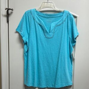 Talbots Turquoise Short Sleeve Top